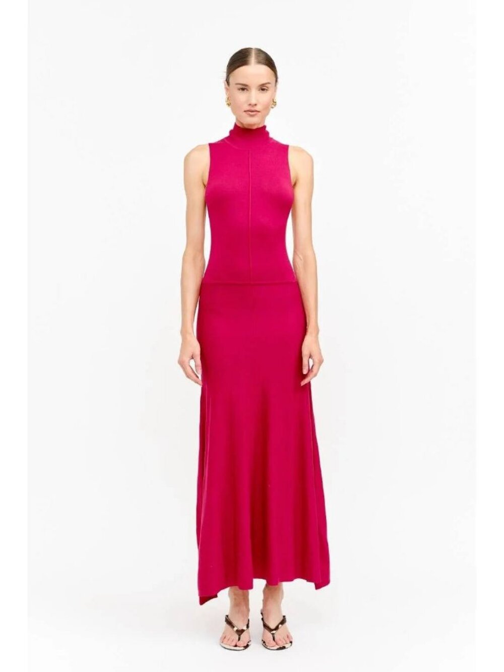 Sofie the Label Capri Red Mock Neck Maxi Dress NWT M